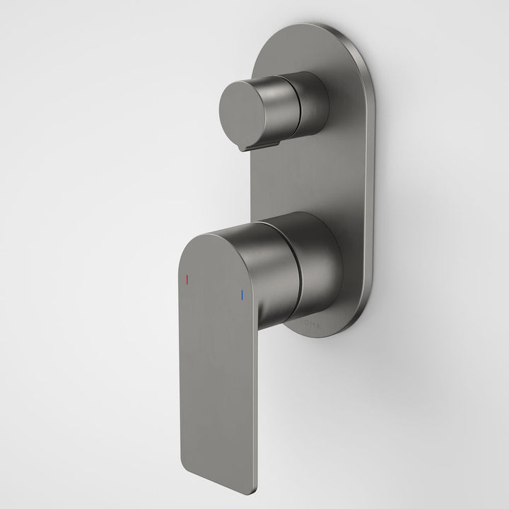 Caroma Urbane II Bath / Shower Mixer With Diverter - Round Cover Plate - Gunmetal