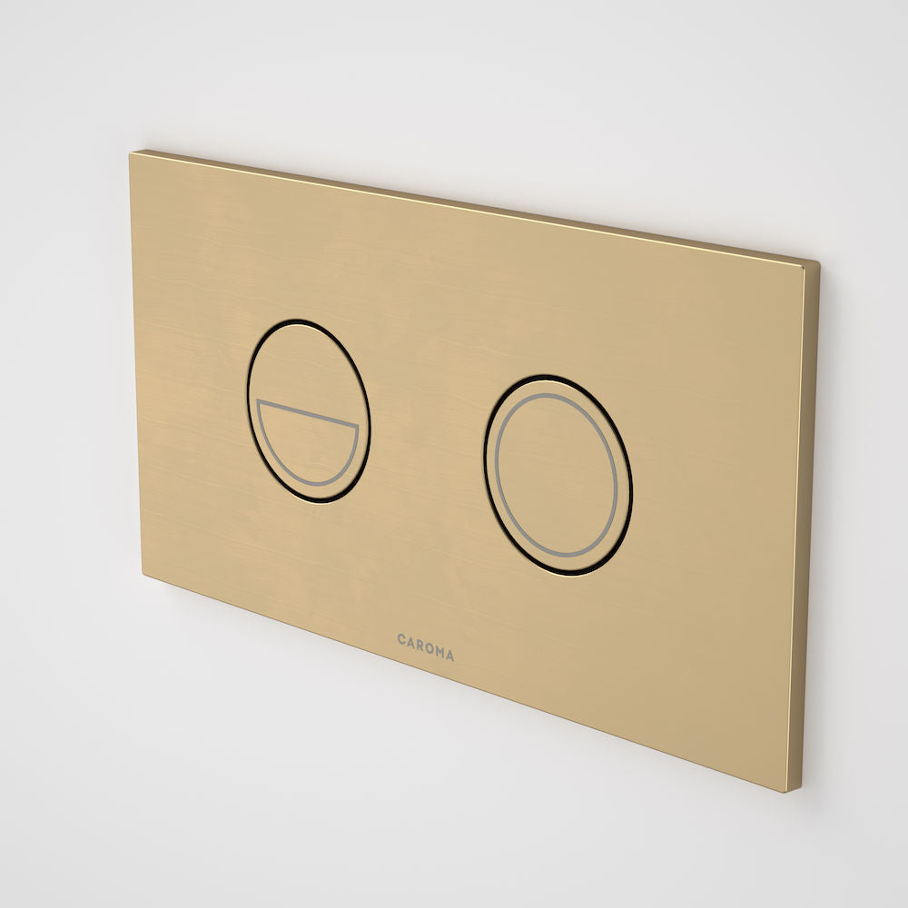 Caroma Invisi Series II® Round Dual Flush Plate & Buttons - Brushed Brass