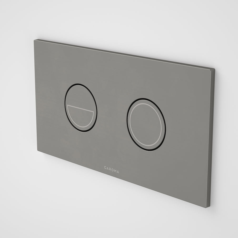 Caroma Invisi Series II® Round Dual Flush Plate & Buttons - Gunmetal