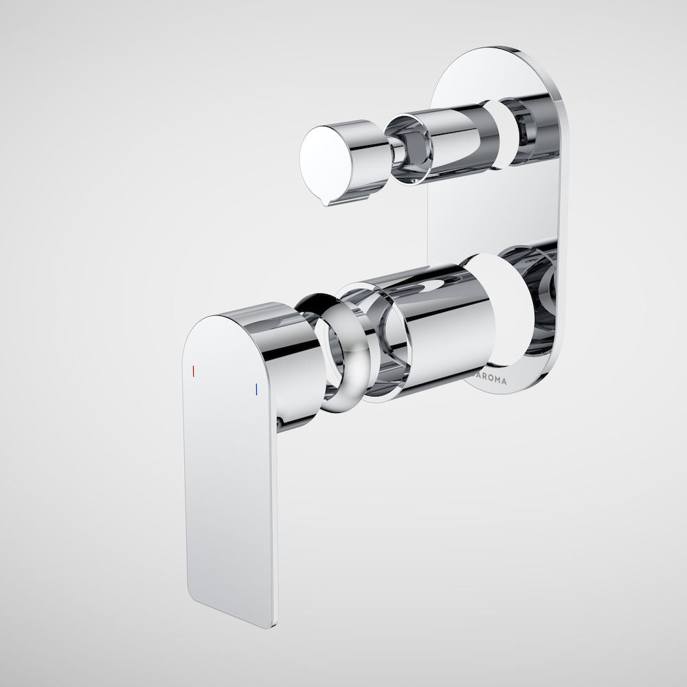 Caroma Urbane II Bath / Shower Mixer With Diverter Trim Kit - Round Cover Plate - Chrome