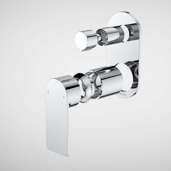 Caroma Urbane II Bath / Shower Mixer With Diverter Trim Kit - Round Cover Plate - Chrome