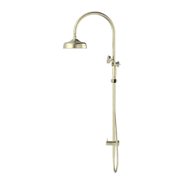 Nero York Twin Shower With Metal Hand Shower Aged Brass Aged Brass
