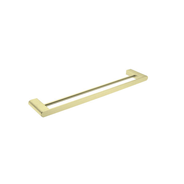 Nero Bianca Double Towel Rail 600mm Brushed Gold