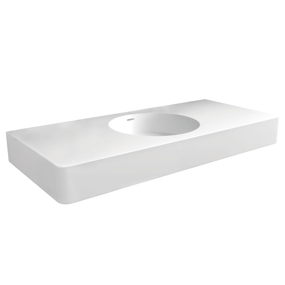 Fienza Encanto 1200mm Solid Surface Wall Hung Centre Basin With Overflow No Tap Hole