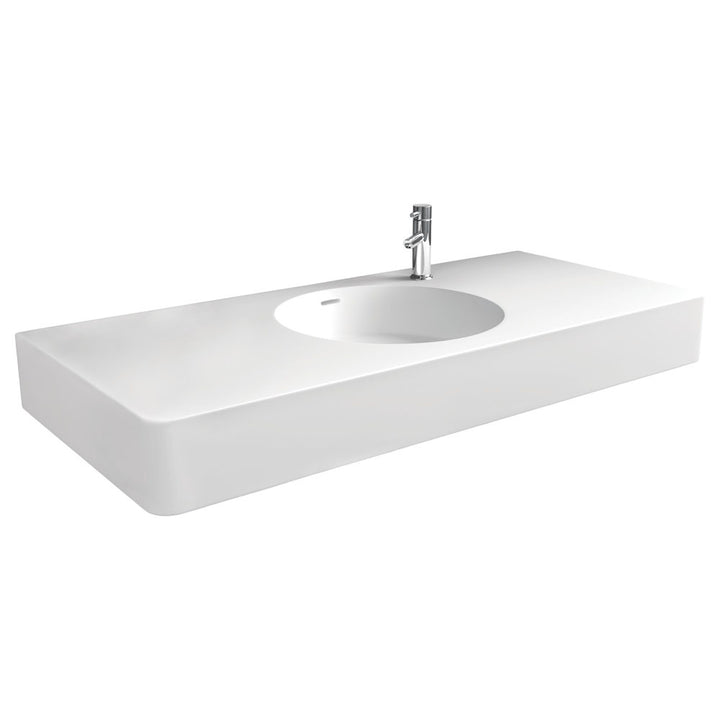 Fienza Encanto 1200mm Solid Surface Wall Hung Centre Basin With Overflow 1 Tap Hole