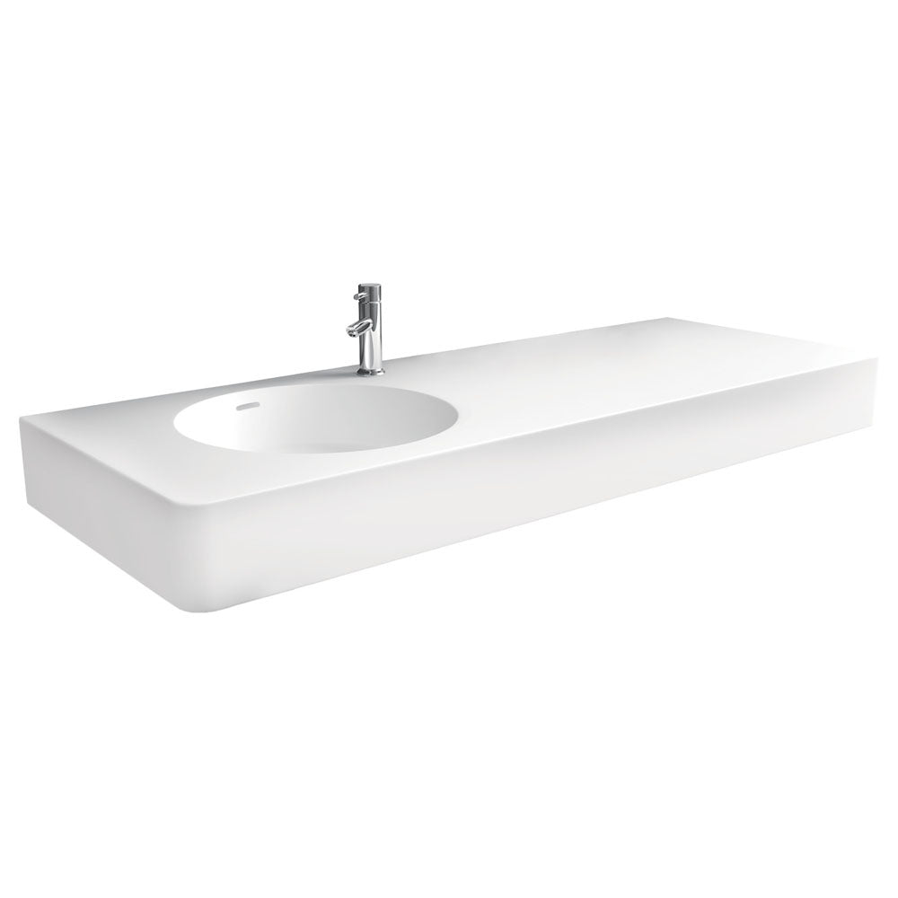Fienza Encanto 1200mm Solid Surface Wall Hung Left Hand Basin With Overflow 1 Tap Hole