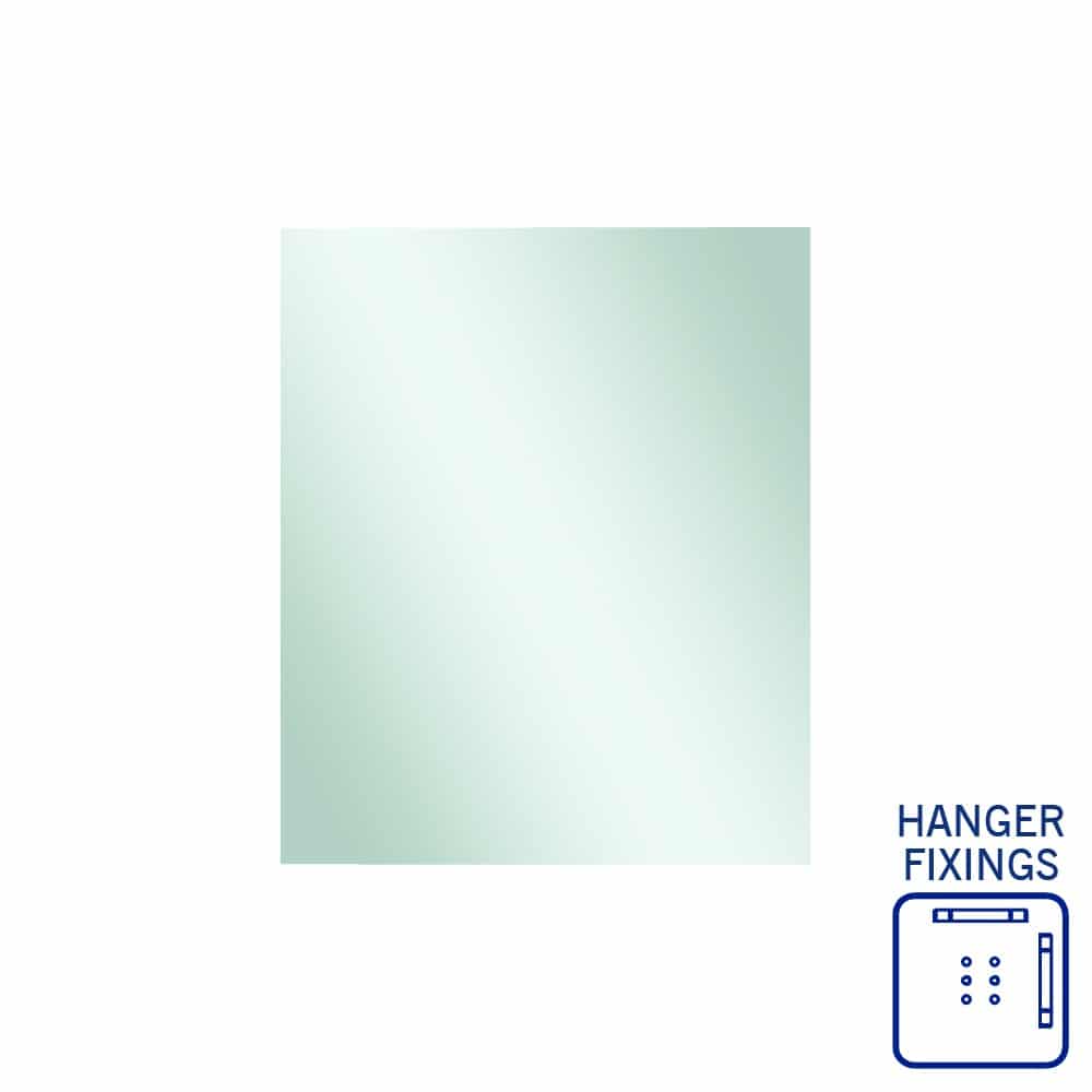 Jackson Rectangle Polished Edge Mirror - 900x750mm with Hangers