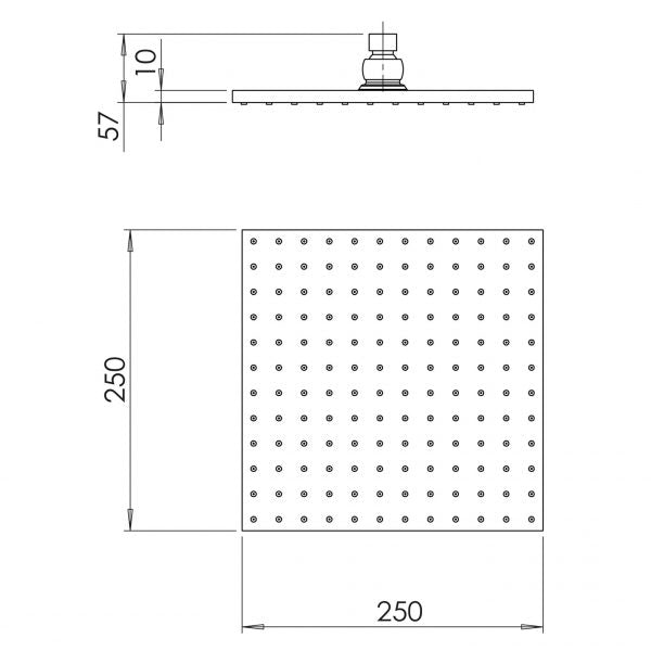 Phoenix Lexi Shower Rose 250mm Square Chrome