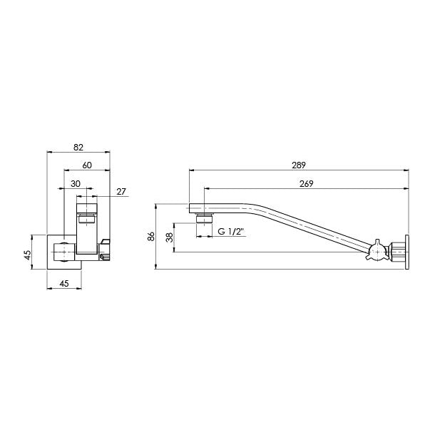 Phoenix Lexi Universal Shower Arm Chrome