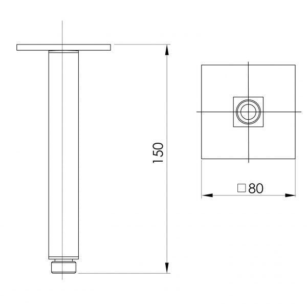Phoenix Lexi Ceiling Arm 150mm Chrome