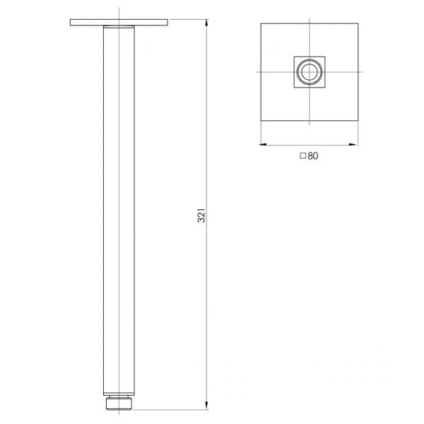 Phoenix Lexi Ceiling Arm 300mm Chrome