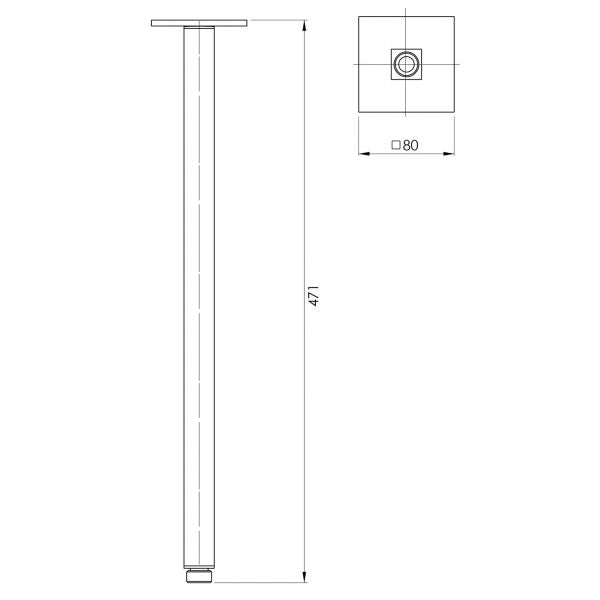 Phoenix Lexi Ceiling Arm 450mm Chrome