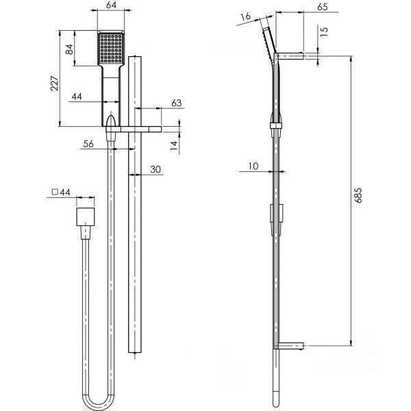 Phoenix Lexi Deluxe Rail Shower Brushed Nickel