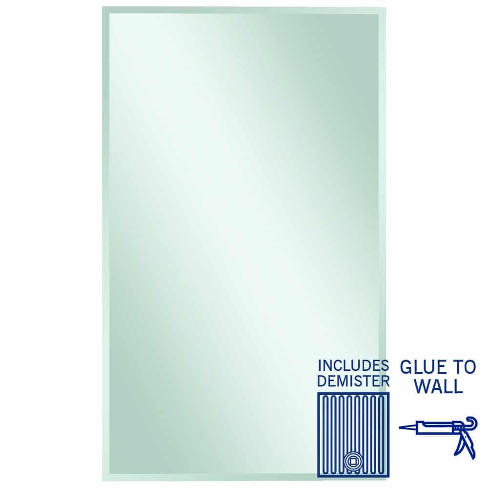 Montana Rectangle 25mm Bevel Edge Mirror - 1500x900mm Glue-to-Wall and Demister