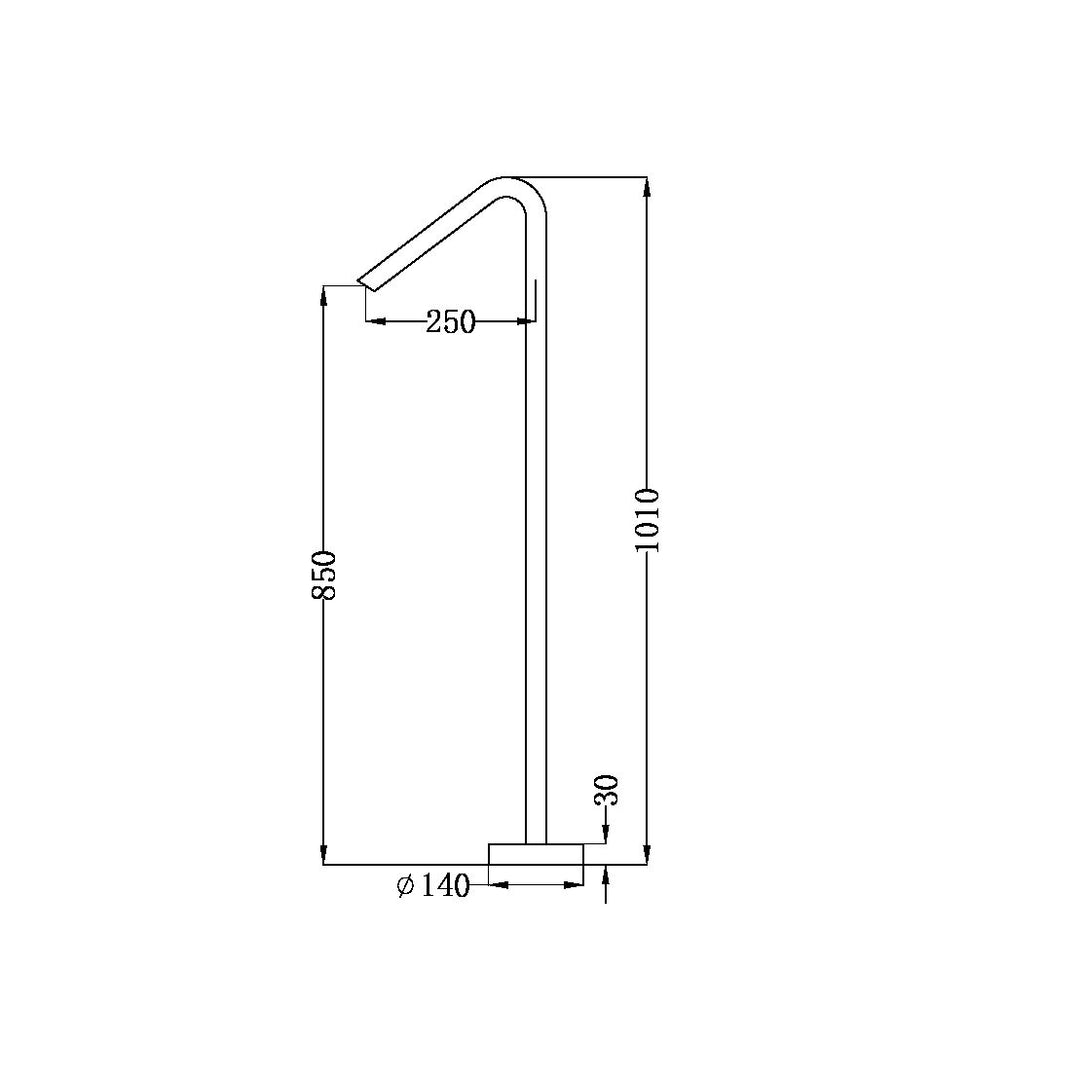 Nero Mecca Floor Standing Bath Spout Only Brushed Nickel