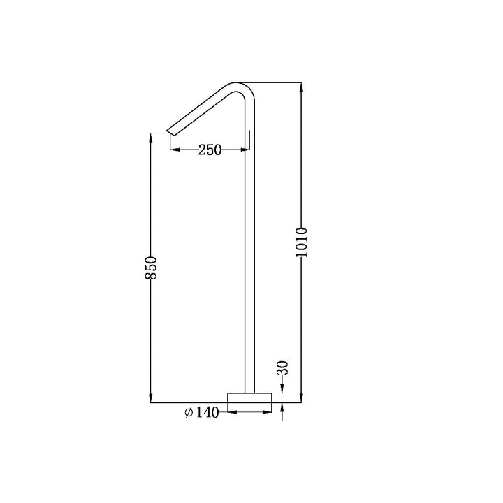 Nero Mecca Floor Standing Bath Spout Only Brushed Nickel