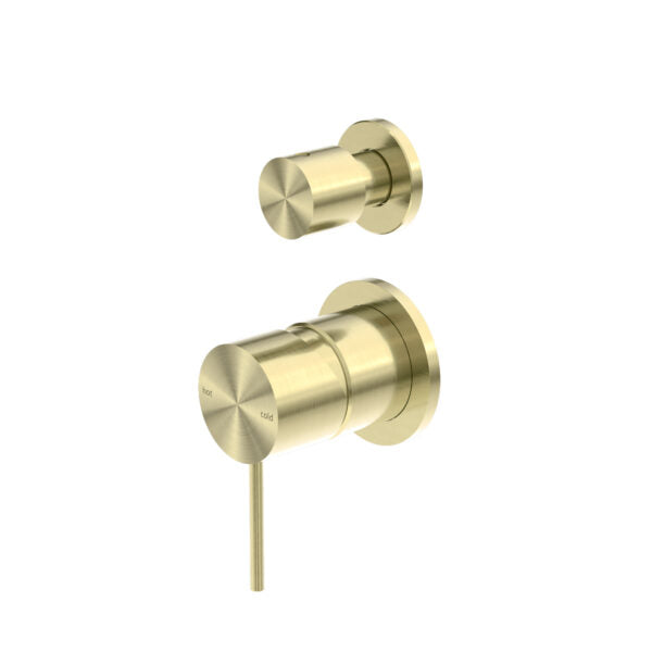 Nero Mecca Shower Mixer With Divertor Separate Back Plate Brushed Gold