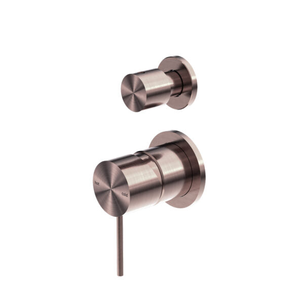 Nero Mecca Shower Mixer With Divertor Separate Back Plate Brushed Bronze