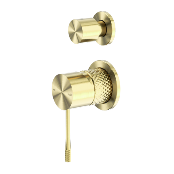 Nero Opal Shower Mixer With Divertor Separate Plate Brushed Gold