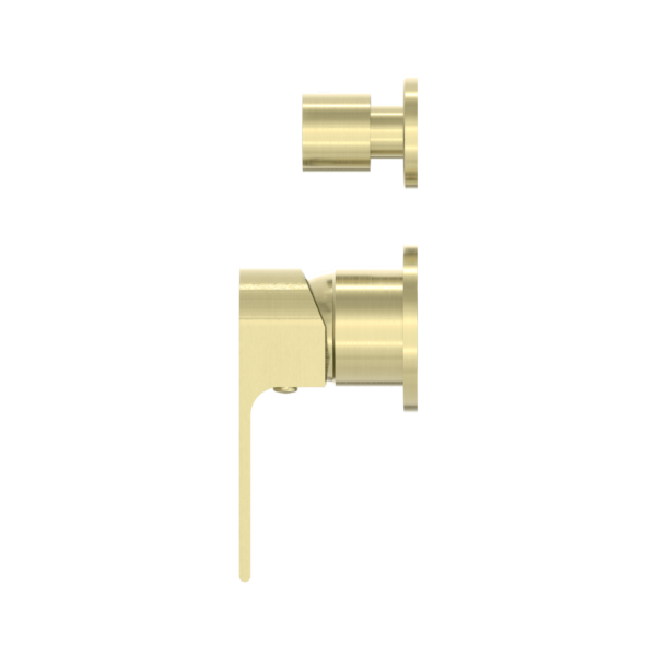 Nero Bianca Shower Mixer With Divertor Separate Plate Brushed Gold