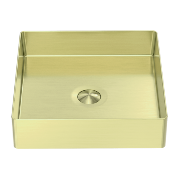 Nero 400mm Square Stainless Steel Basin Brushed Gold