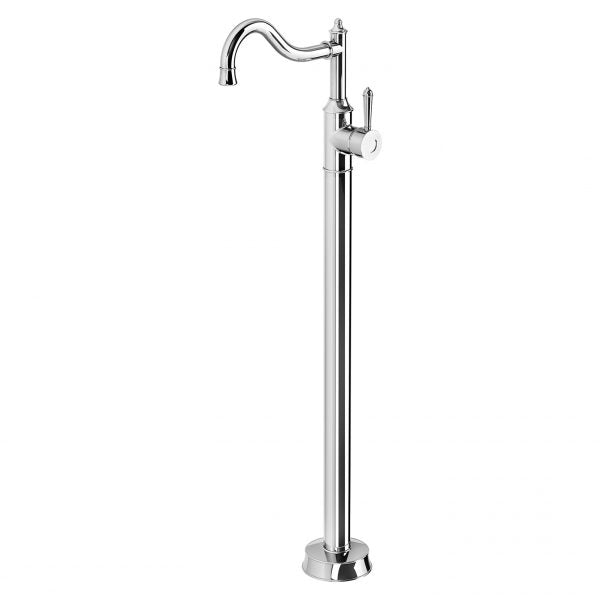 Phoenix Nostalgia Floor Mounted Bath Mixer Shepherds Crook Chrome