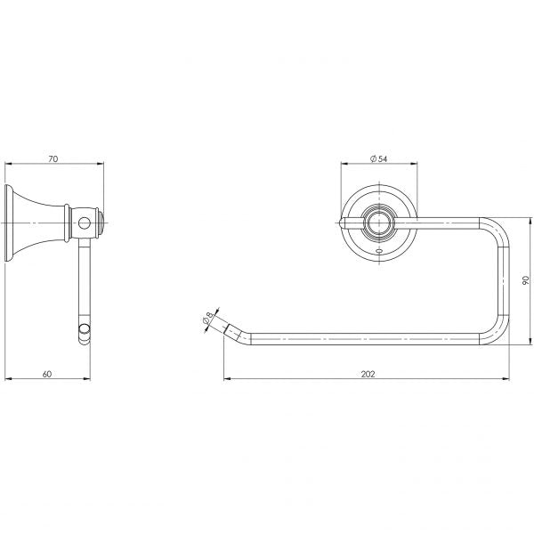 Phoenix Nostalgia Hand Towel Holder Antique Black