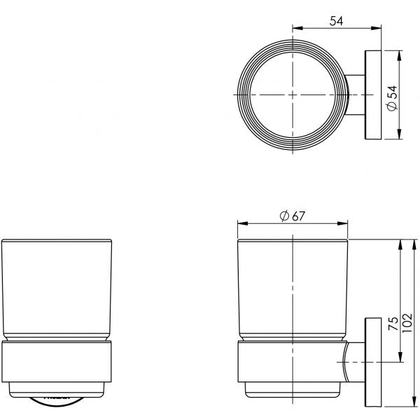 Phoenix Radii Tumbler & Holder Round Chrome