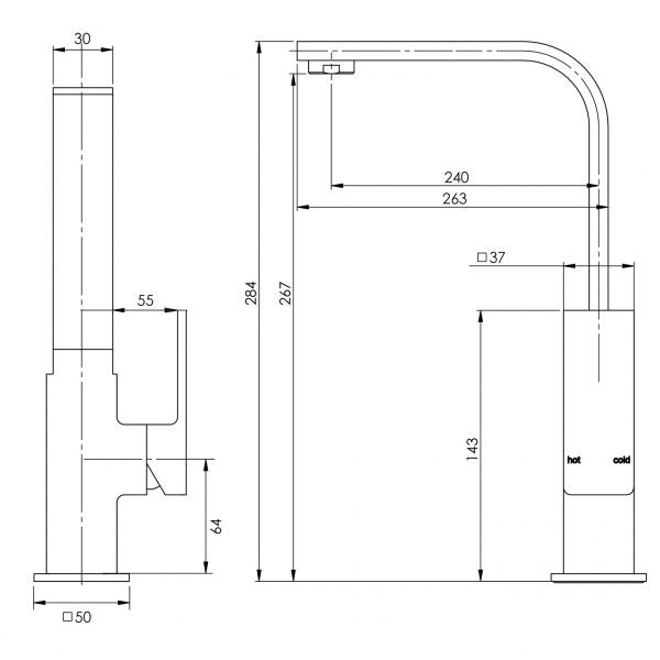 Phoenix Radii Sink Mixer 240mm Chrome