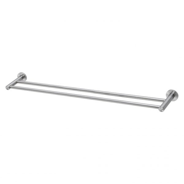 Phoenix Radii SS 316 Double Towel Rail 800mm Round Plate Stainless Steel