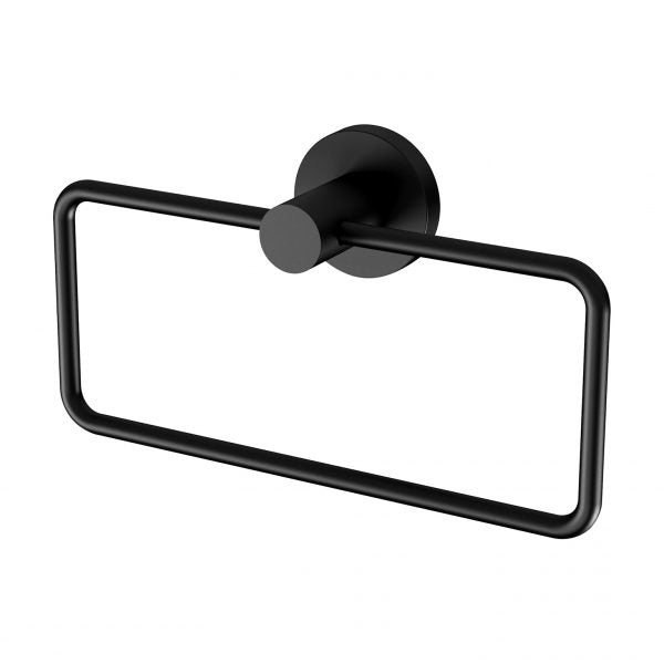 Phoenix Radii Hand Towel Holder Round Plate Matte Black