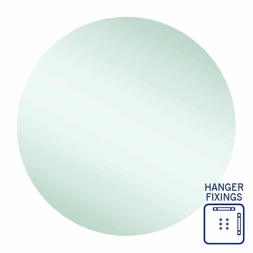 Rio Polished Edge Round Mirror - 800mmØ with Hangers