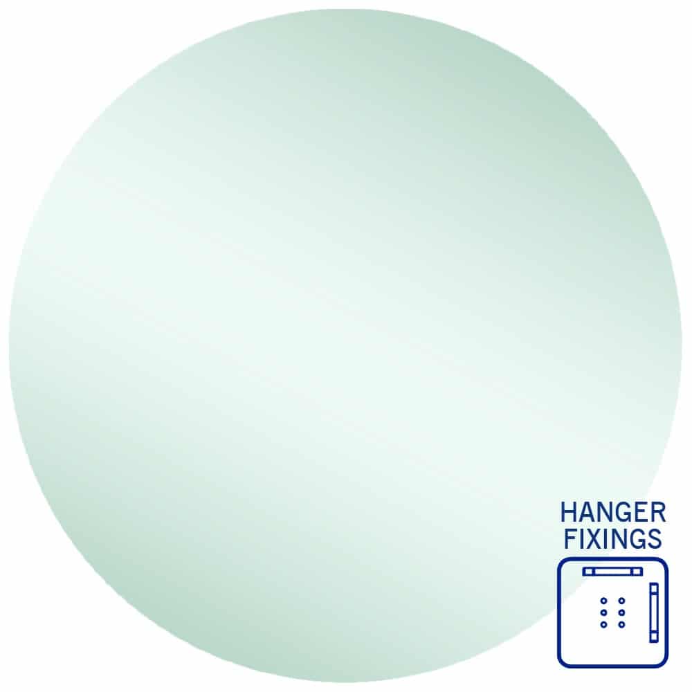Rio Polished Edge Round Mirror - 900mmØ with Hangers