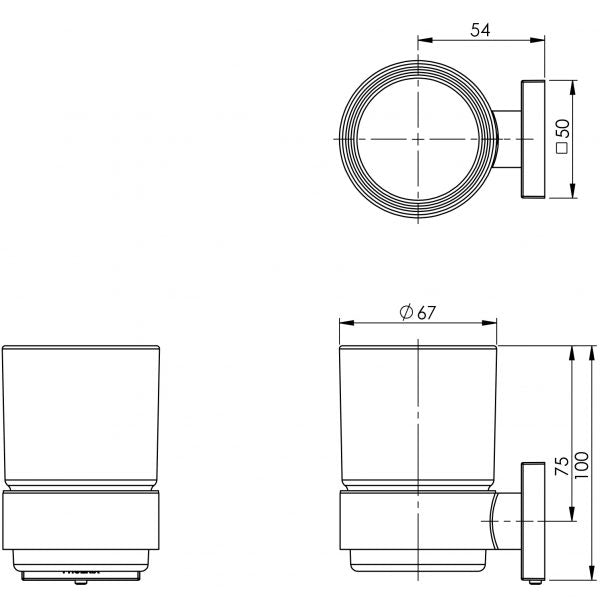 Phoenix Radii Tumbler & Holder Square Chrome