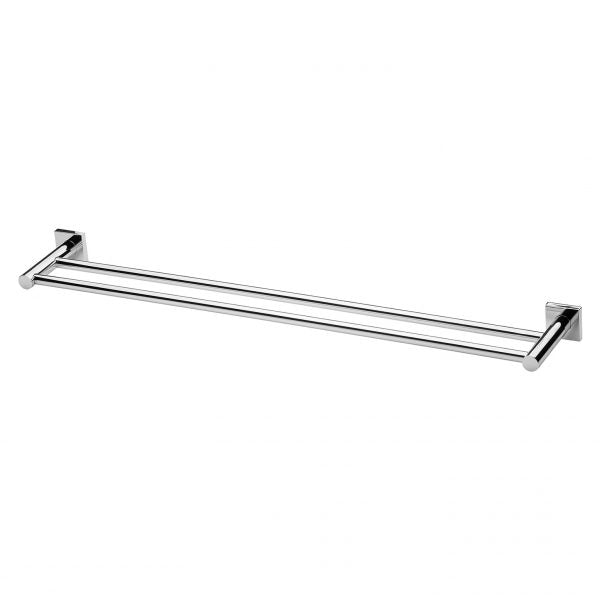 Phoenix Radii Double Towel Rail 800mm Square Plate Chrome