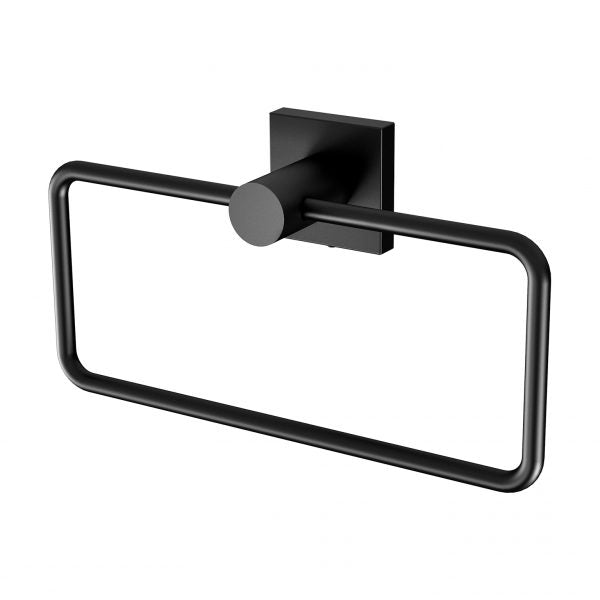 Phoenix Radii Hand Towel Holder Square Plate Matte Black