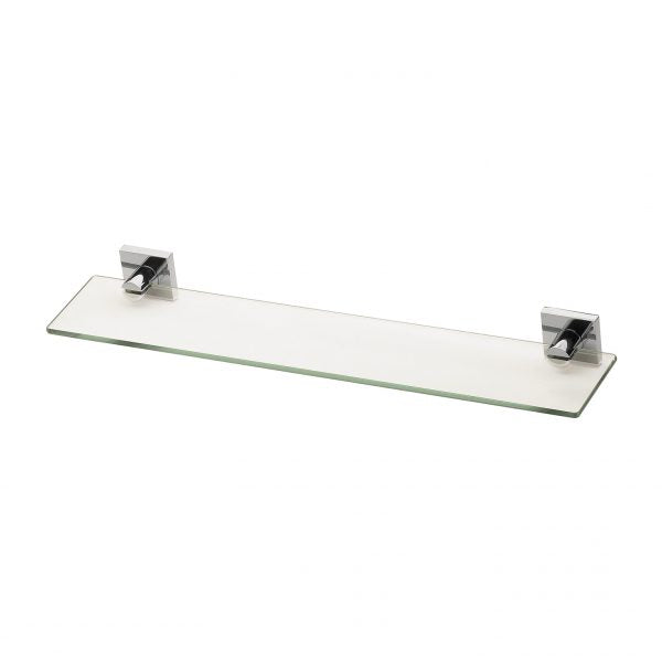 Phoenix Radii Glass Shelf Square Plate Chrome