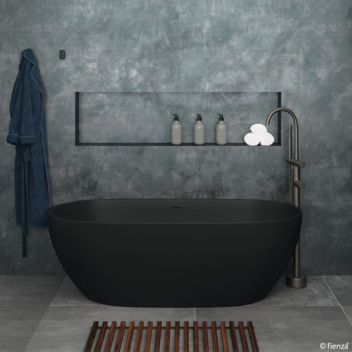 Fienza Luciana 1700 Matte Black Bath 1690 x 800 x 550mm