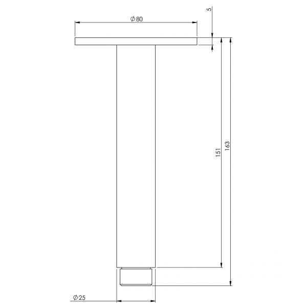 Phoenix Vivid Ceiling Arm 150mm Chrome
