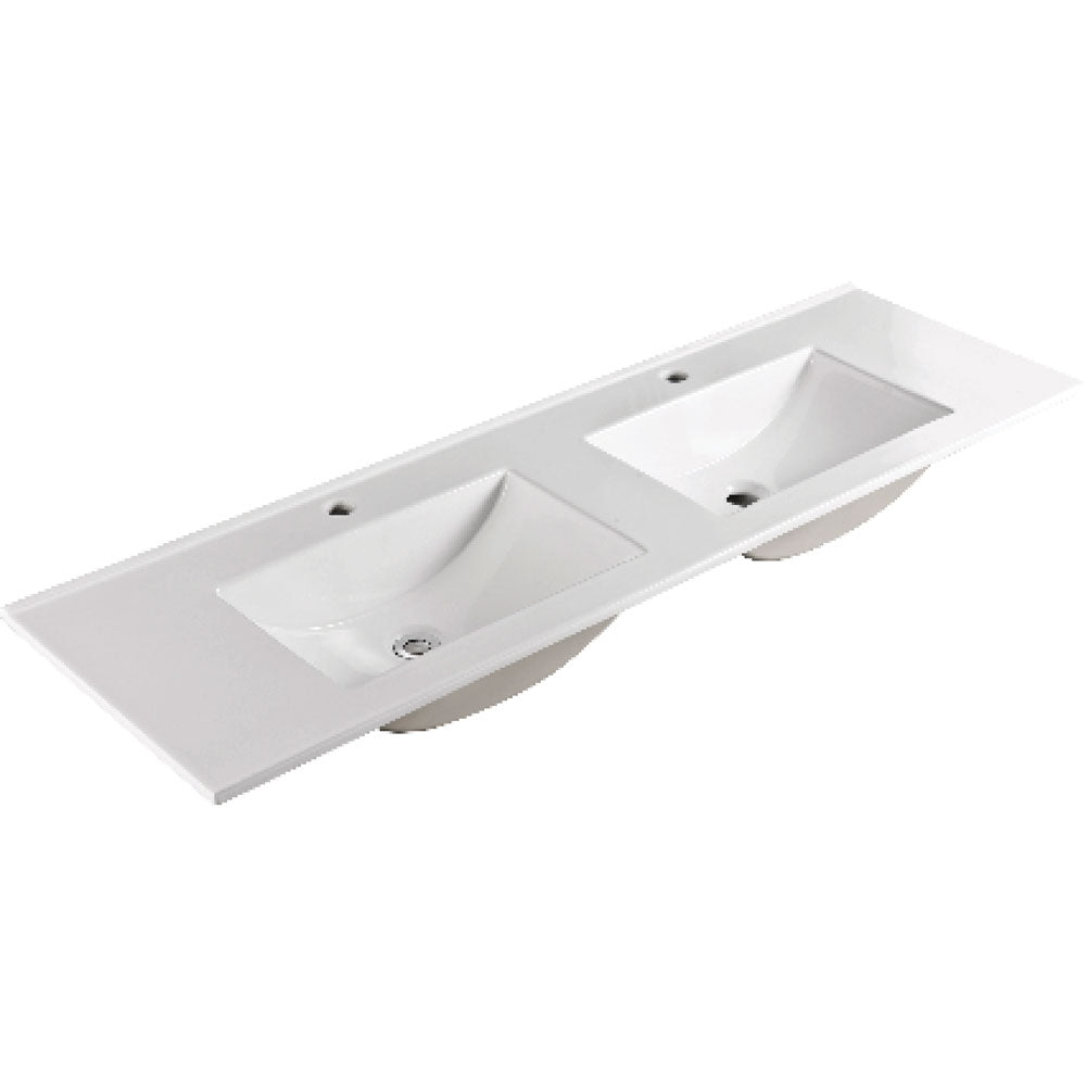 Fienza Vanessa Top Only 1500mm x 460mm Double Bowl 1 Tap Hole
