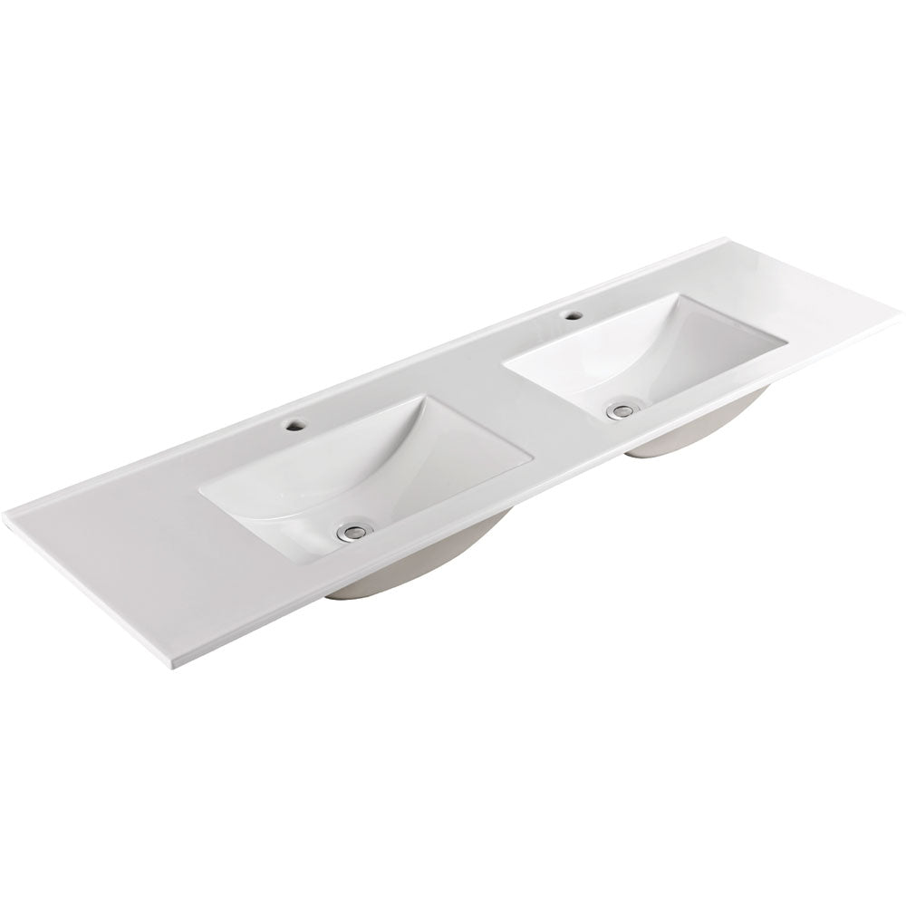Fienza Vanessa Top Only 1800mm x 460mm Double Bowl 1 Tap Hole