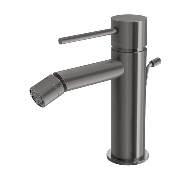 Phoenix Vivid Slimline Bidet Mixer with Pop-Up Waste Brushed Carbon