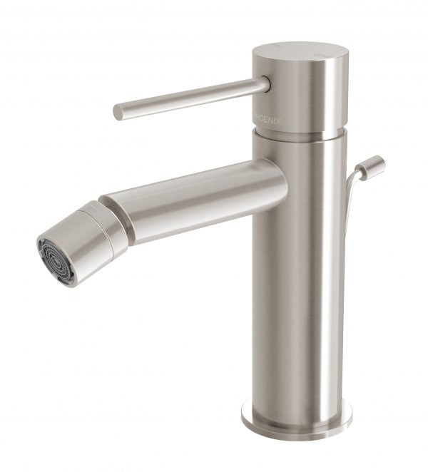 Phoenix Vivid Slimline Bidet Mixer with Pop-Up Waste Brushed Nickel