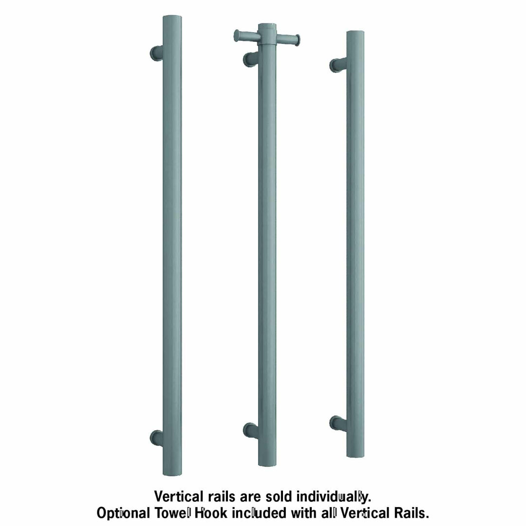 Thermorail Straight/Round 12Volt Vertical Bar 900x142x100mm 30Watts With Optional Hook - Gun Metal