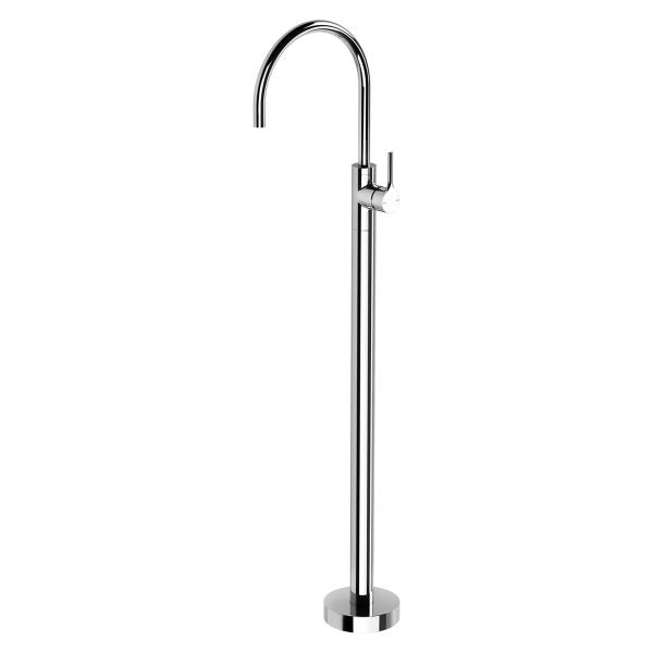 Phoenix Vivid Slimline Oval Floor Mounted Bath Mixer Brushed Nickel