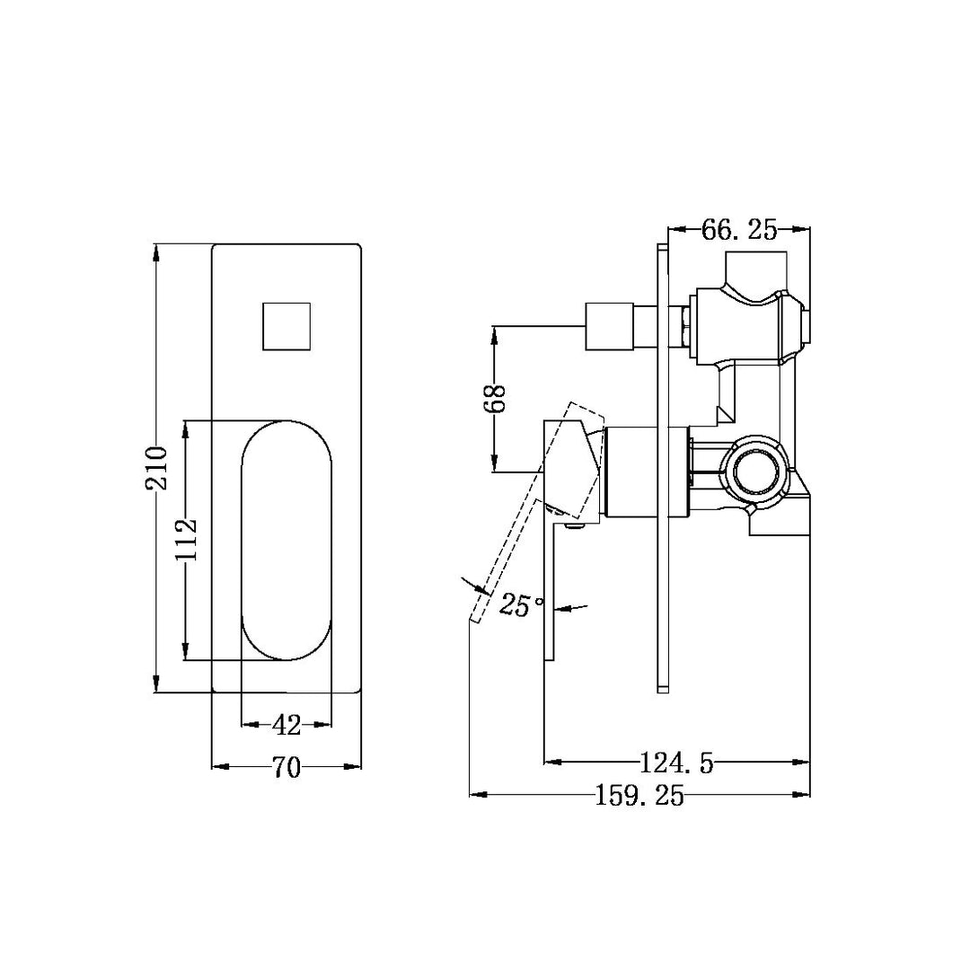 Nero Ecco Shower Mixer With Divertor Matte Black