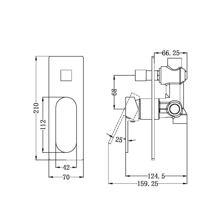 Nero Ecco Shower Mixer With Divertor Matte Black