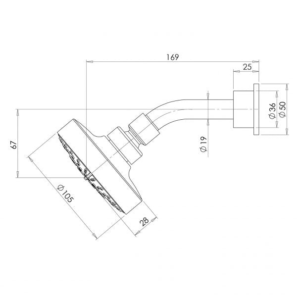 Phoenix Ivy 3 Function Wall Shower & Arm Chrome
