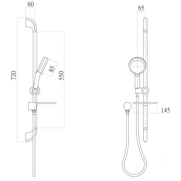 Phoenix Ivy Rail Shower Chrome