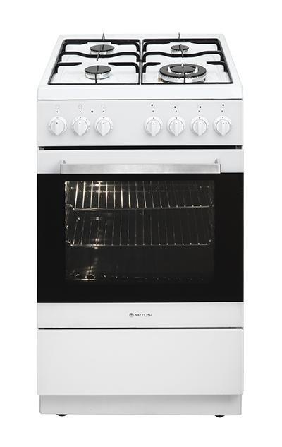 Artusi 54cm Upright Gas Cooker Flame Failure White